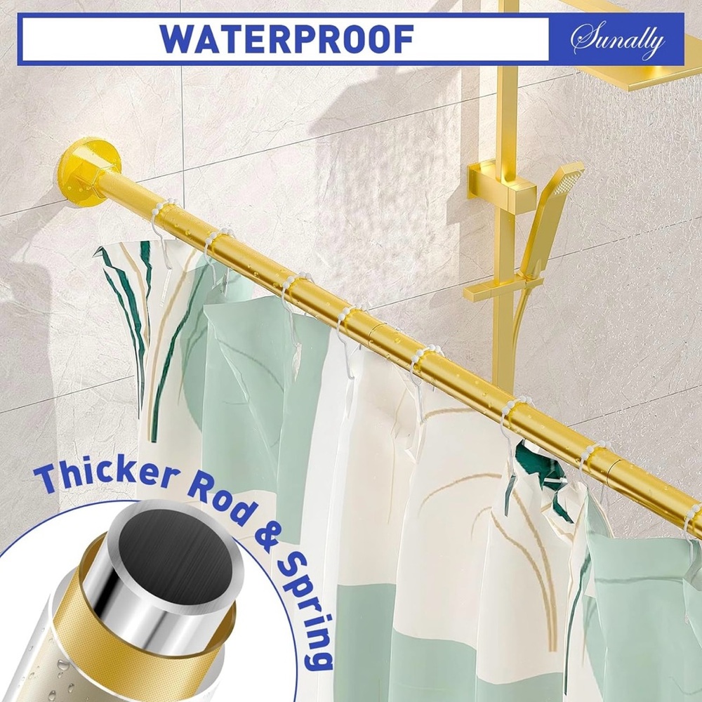 Gold Adjustable Shower Rod